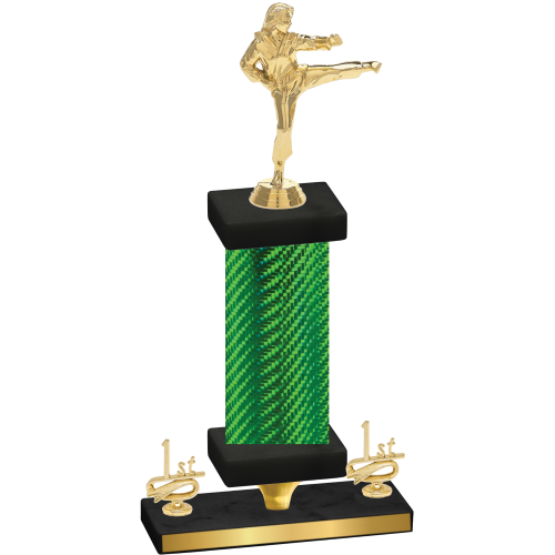 Premium Single Green Carbon Fiber First Place Karate Trophy