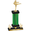 Premium Single Green Carbon Fiber Fourth Place Karate Trophy