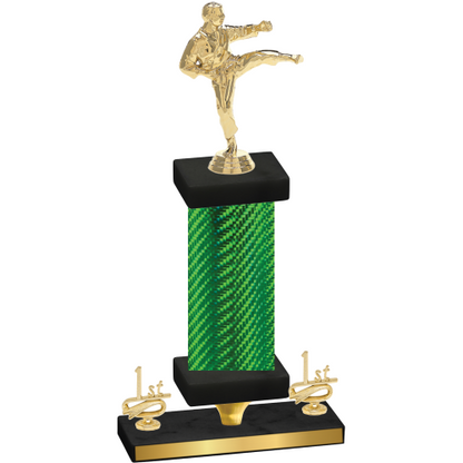 Premium Single Green Carbon Fiber First Place Karate Trophy