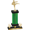 Premium Single Green Carbon Fiber Fourth Place Karate Trophy