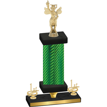 Premium Single Green Carbon Fiber First Place Academics Trophy