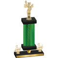 Premium Single Green Carbon Fiber Third Place Academics Trophy