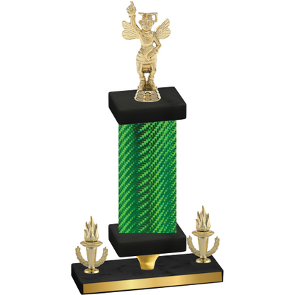 Premium Single Green Carbon Fiber Victory Academics Trophy