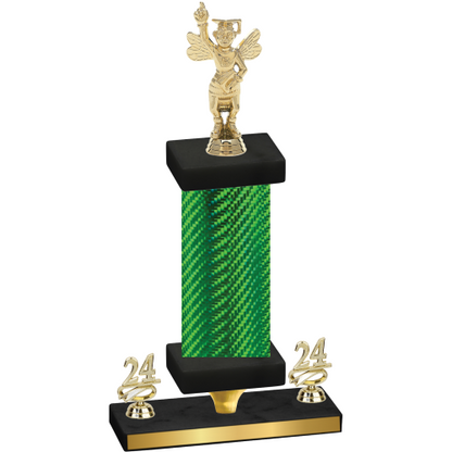 Premium Single Green Carbon Fiber Year Academics Trophy
