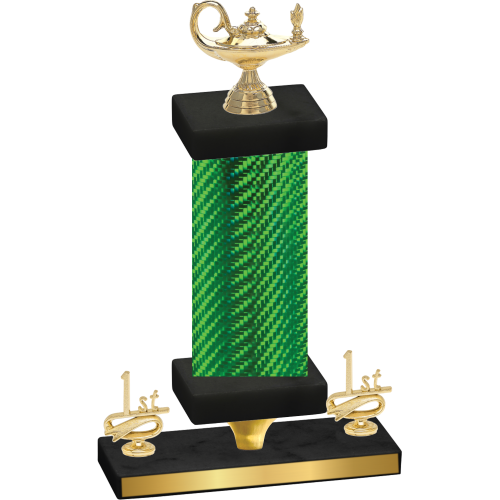 Premium Single Green Carbon Fiber First Place Academics Trophy