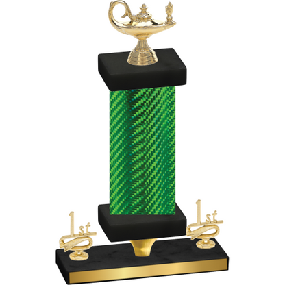 Premium Single Green Carbon Fiber First Place Academics Trophy