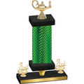 Premium Single Green Carbon Fiber Third Place Academics Trophy