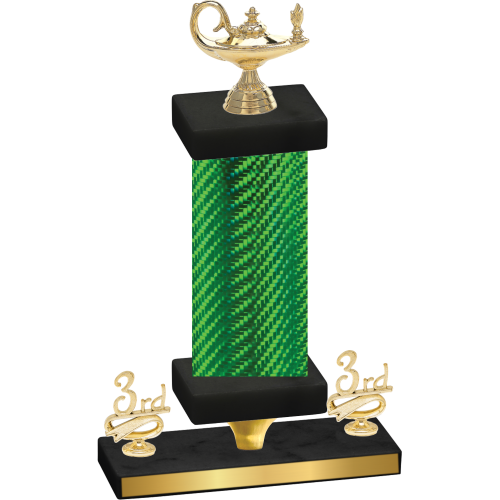 Premium Single Green Carbon Fiber Third Place Academics Trophy