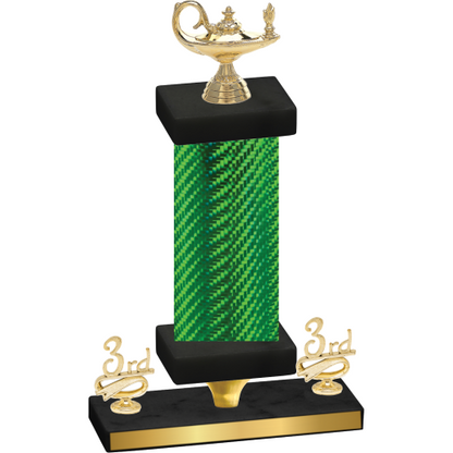 Premium Single Green Carbon Fiber Third Place Academics Trophy