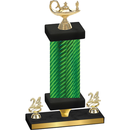 Premium Single Green Carbon Fiber Year Academics Trophy