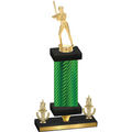 Premium Single Green Carbon Fiber Victory Softball Trophy