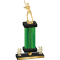Premium Single Green Carbon Fiber Year Softball Trophy