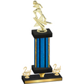Premium Single Blue Glacier Second Place Football Trophy