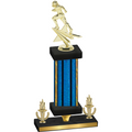 Premium Single Blue Glacier Victory Football Trophy