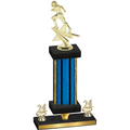 Premium Single Blue Glacier Year Football Trophy