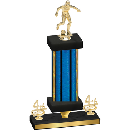 Premium Single Blue Glacier Fourth Place Soccer Trophy
