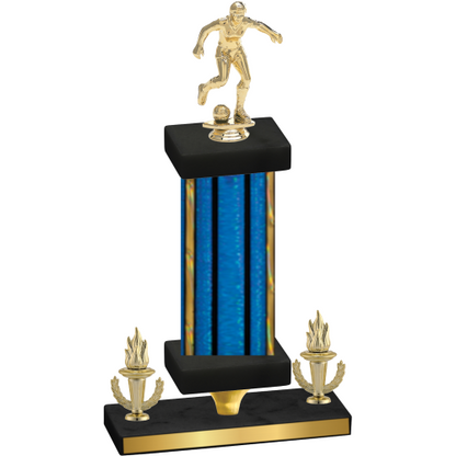 Premium Single Blue Glacier Victory Soccer Trophy