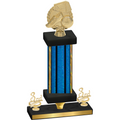 Premium Single Blue Glacier Third Place Soccer Trophy