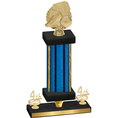 Premium Single Blue Glacier Fourth Place Soccer Trophy