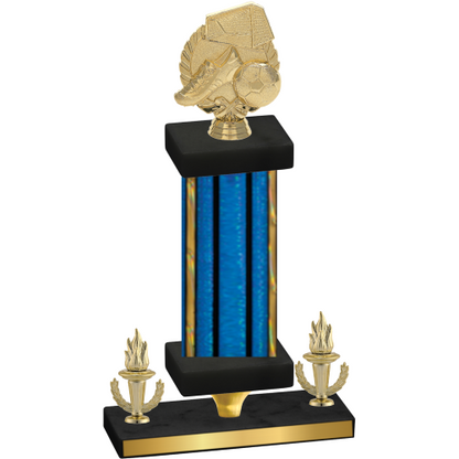 Premium Single Blue Glacier Victory Soccer Trophy