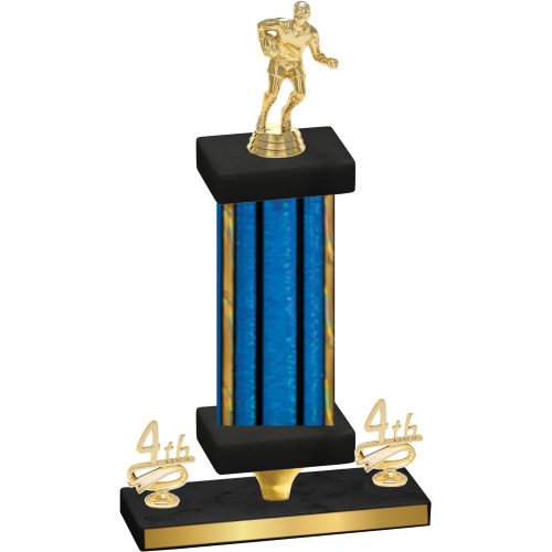 Premium Single Blue Glacier Fourth Place Rugby Trophy