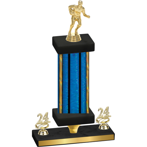 Premium Single Blue Glacier Year Rugby Trophy