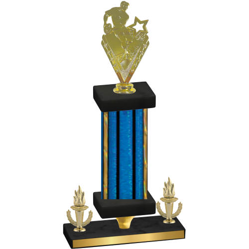 Premium Single Blue Glacier Victory Rugby Trophy