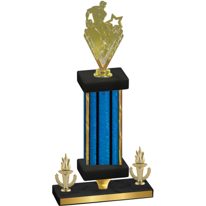 Premium Single Blue Glacier Victory Rugby Trophy
