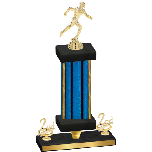 Premium Single Blue Glacier Second Place Running Trophy
