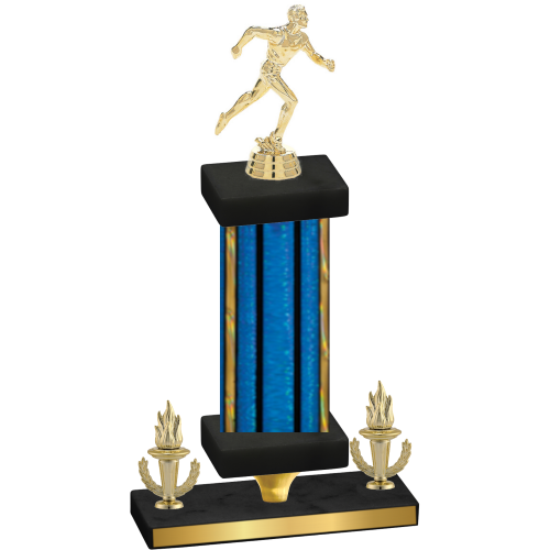Premium Single Blue Glacier Victory Running Trophy