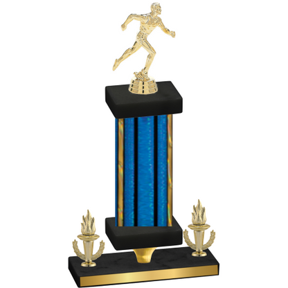 Premium Single Blue Glacier Victory Running Trophy