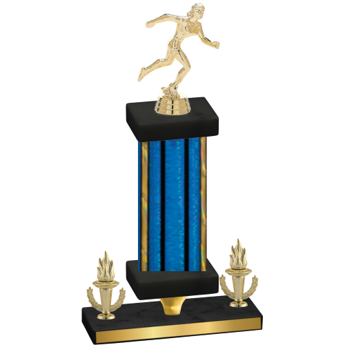 Premium Single Blue Glacier Victory Running Trophy