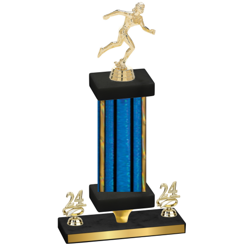 Premium Single Blue Glacier Year Running Trophy