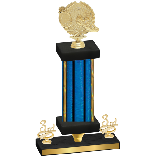 Premium Single Blue Glacier Third Place Running Trophy