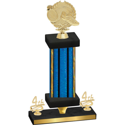 Premium Single Blue Glacier Fourth Place Running Trophy