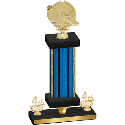Premium Single Blue Glacier Fourth Place Running Trophy