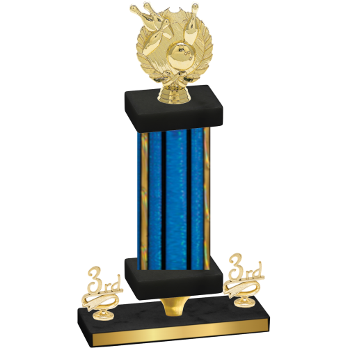 Premium Single Blue Glacier Third Place Bowling Trophy
