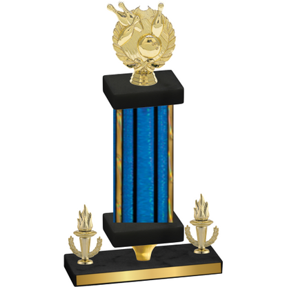 Premium Single Blue Glacier Victory Bowling Trophy