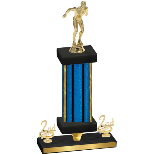 Premium Single Blue Glacier Second Place Swimming Trophy
