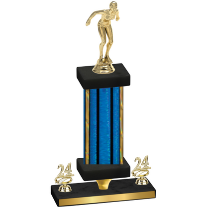 Premium Single Blue Glacier Year Tennis Trophy