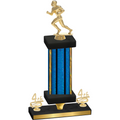 Premium Single Blue Glacier Fourth Place Football Trophy
