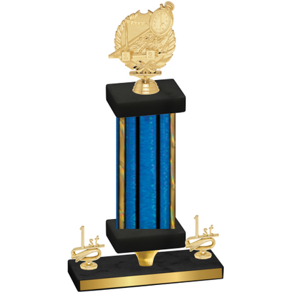 Premium Single Blue Glacier First Place Swimming Trophy