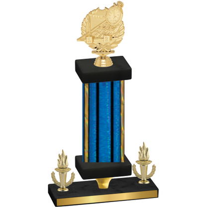 Premium Single Blue Glacier Victory Swimming Trophy