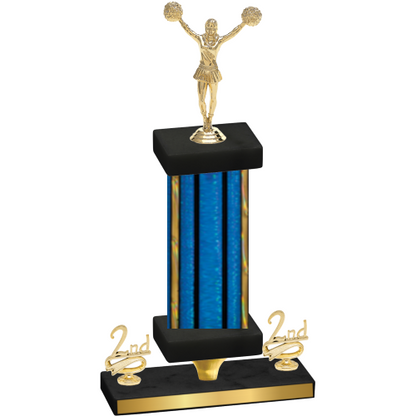 Premium Single Blue Glacier Second Place Cheerleading Trophy
