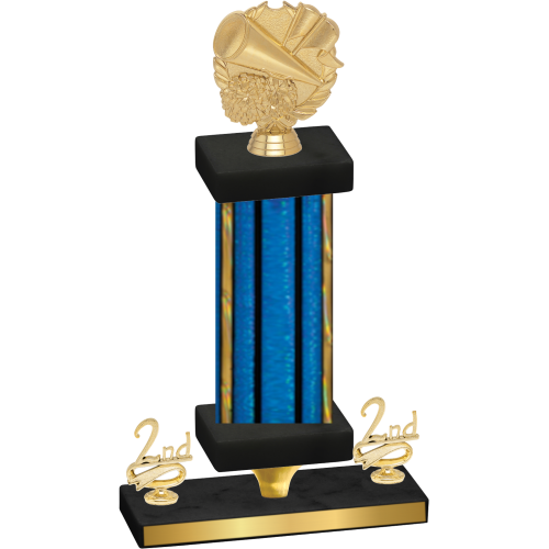 Premium Single Blue Glacier Second Place Cheerleading Trophy