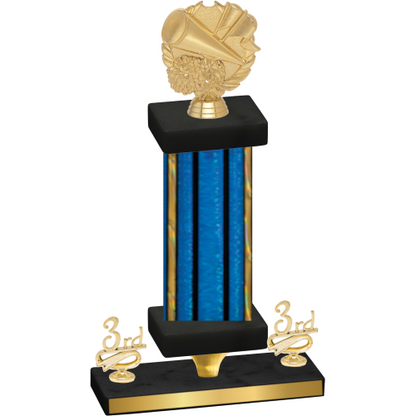 Premium Single Blue Glacier Third Place Cheerleading Trophy