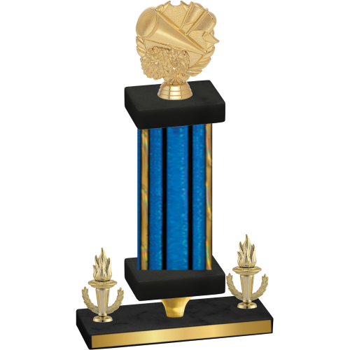 Premium Single Blue Glacier Victory Cheerleading Trophy