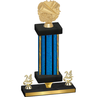 Premium Single Blue Glacier Year Cheerleading Trophy