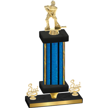 Premium Single Blue Glacier Third Place Hockey Trophy
