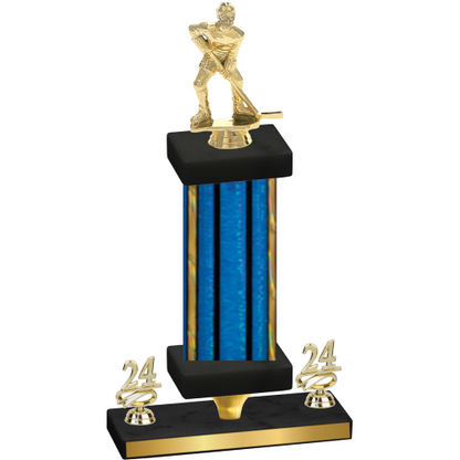 Premium Single Blue Glacier Year Hockey Trophy